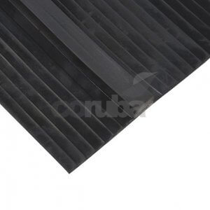 Edge of a rubber mat