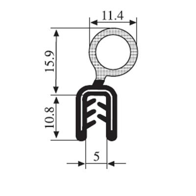 26.7 x 11.4 Black EPDM Boot Seal