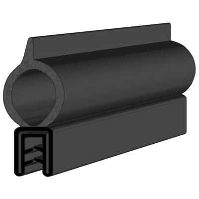 34.3 x 15 Black EPDM Boot Seal Profile