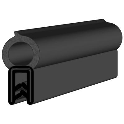28.8 x 15 Black EPDM Boot Seal Profile