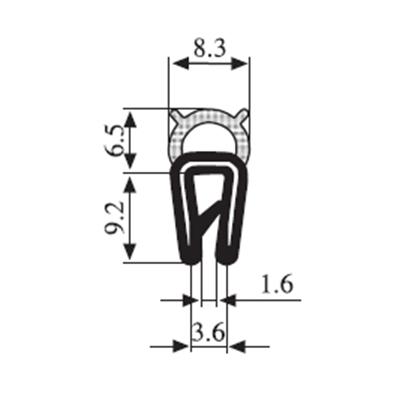 15.7 x 8.3 Black Boot Seal Profile
