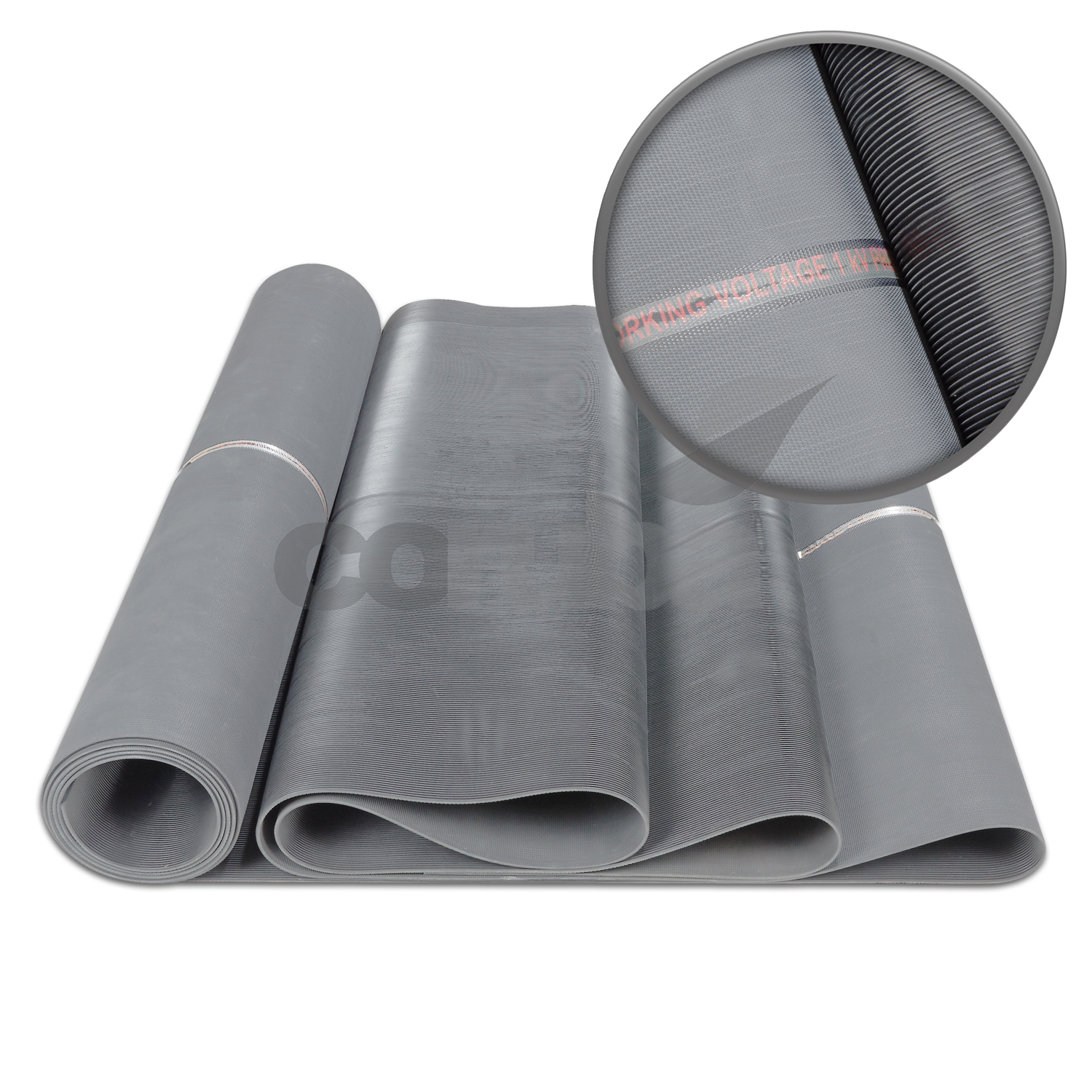 Fine Ribbed Black Rubber Matting to IEC61111-2009 Class 1