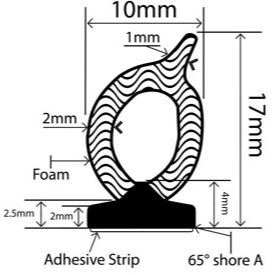 10mm x 17mm TPE Sponge Profiles