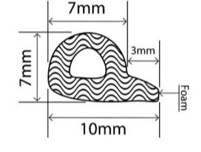 10mm x 7mm EPDM Sponge Profiles