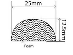 12.5mm x 25mm EPDM Sponge Profiles
