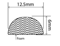 12.5mm x 6mm EPDM Sponge Profiles