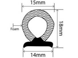 14mm x 18mm EPDM Sponge Profiles