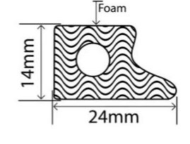 14mm x 24mm EPDM Sponge Profiles