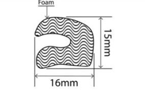 15mm x 16mm EPDM Sponge Profiles