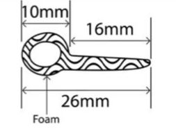 16mm x 26mm EPDM Sponge Profiles