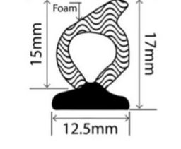 17mm x 12.5mm EPDM Sponge Profiles