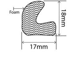 17mm x 18mm EPDM Sponge Profiles