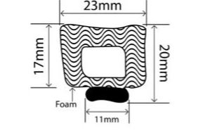 17mm x 23mm EPDM Sponge Profiles