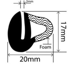 20mm x 17mm EPDM Sponge Profiles