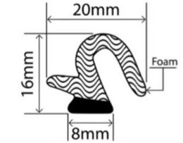 20mm x 8mm EPDM Sponge Profiles