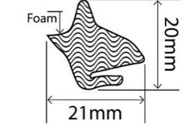 21mm x 20mm EPDM Sponge Profiles