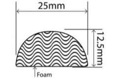 25mm x 12.5mm EPDM Sponge Profiles