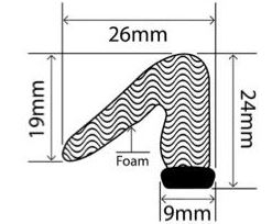 26mm x 19mm EPDM Sponge Profiles