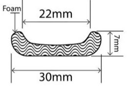 30mm x 7mm EPDM Sponge Profiles