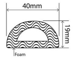 40mm x 19mm EPDM Sponge Profiles