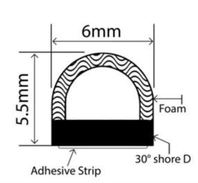 5.5mm x 6mm TPE Sponge Profiles