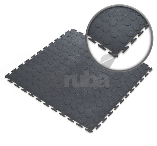 Black PVC Penny Coin Linkable Tiles