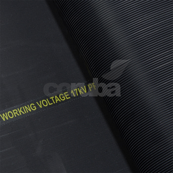 Fine Ribbed Black Rubber Matting