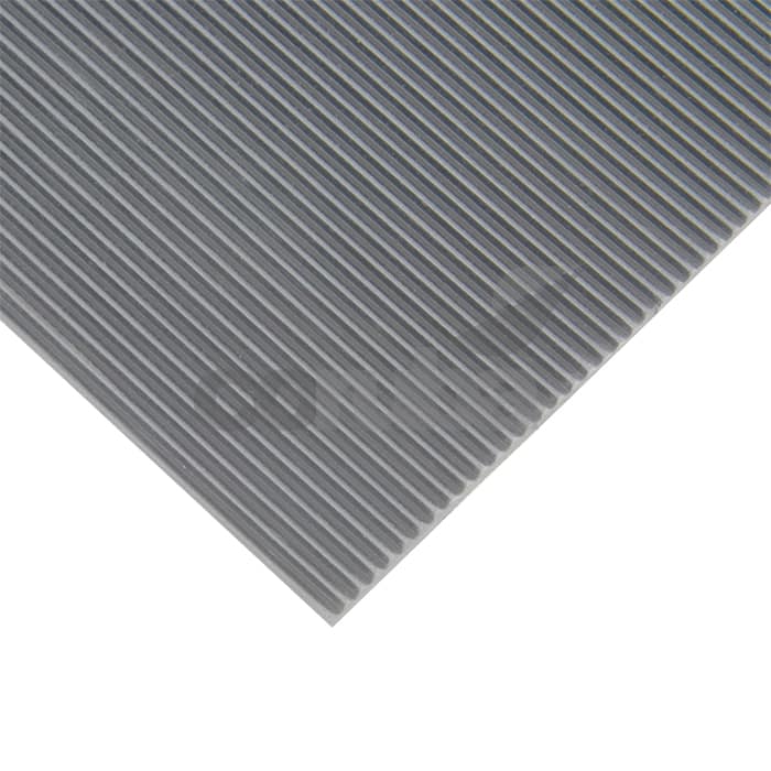 Fine Ribbed Grey Rubber Matting