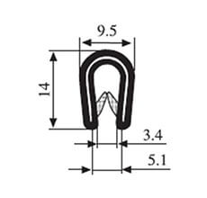 14 x 9.5 PVC Profile Black