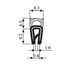 15.7 x 8.3 Black Boot Seal Profile