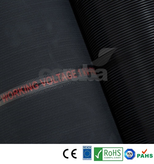 Fine Ribbed Black Rubber Matting to IEC61111-2009 Class 0, 1000v Working / 10,000V tested