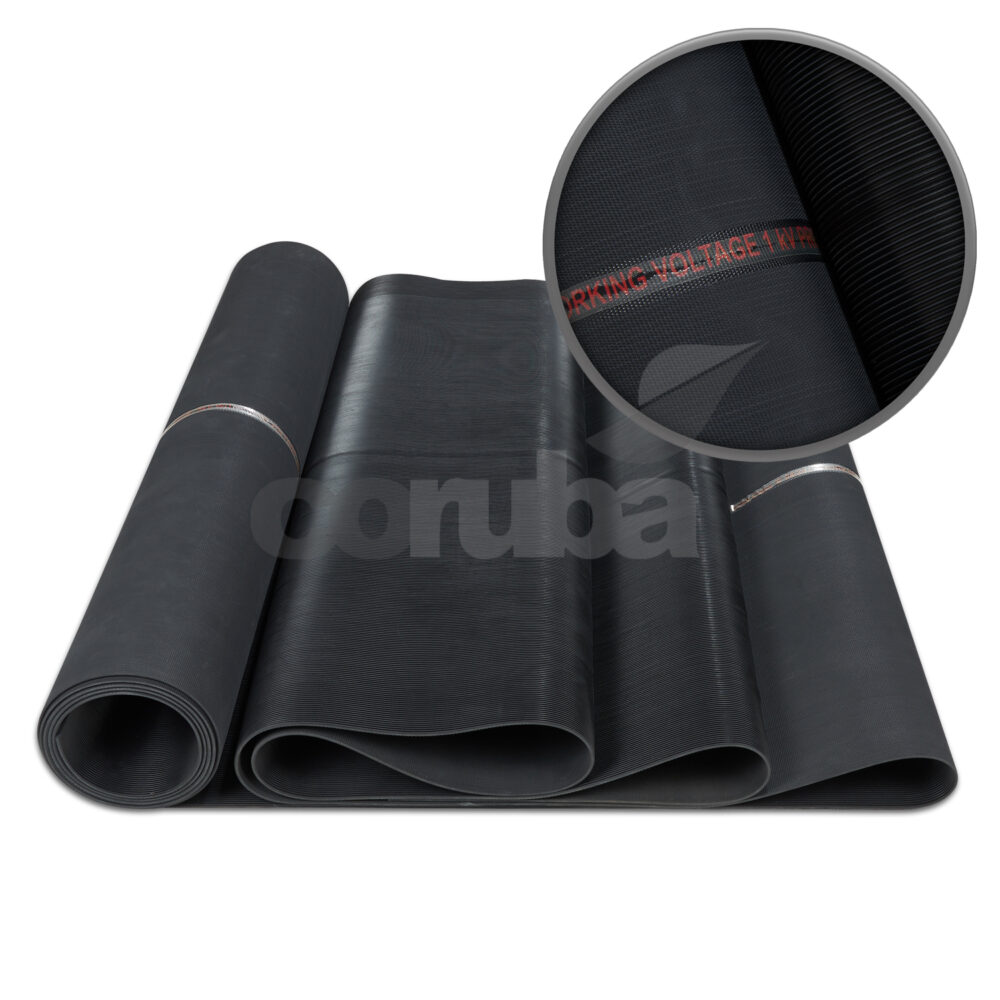 Fine Ribbed Black Rubber Matting