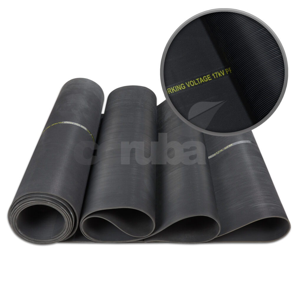 Fine Ribbed Black Rubber Matting