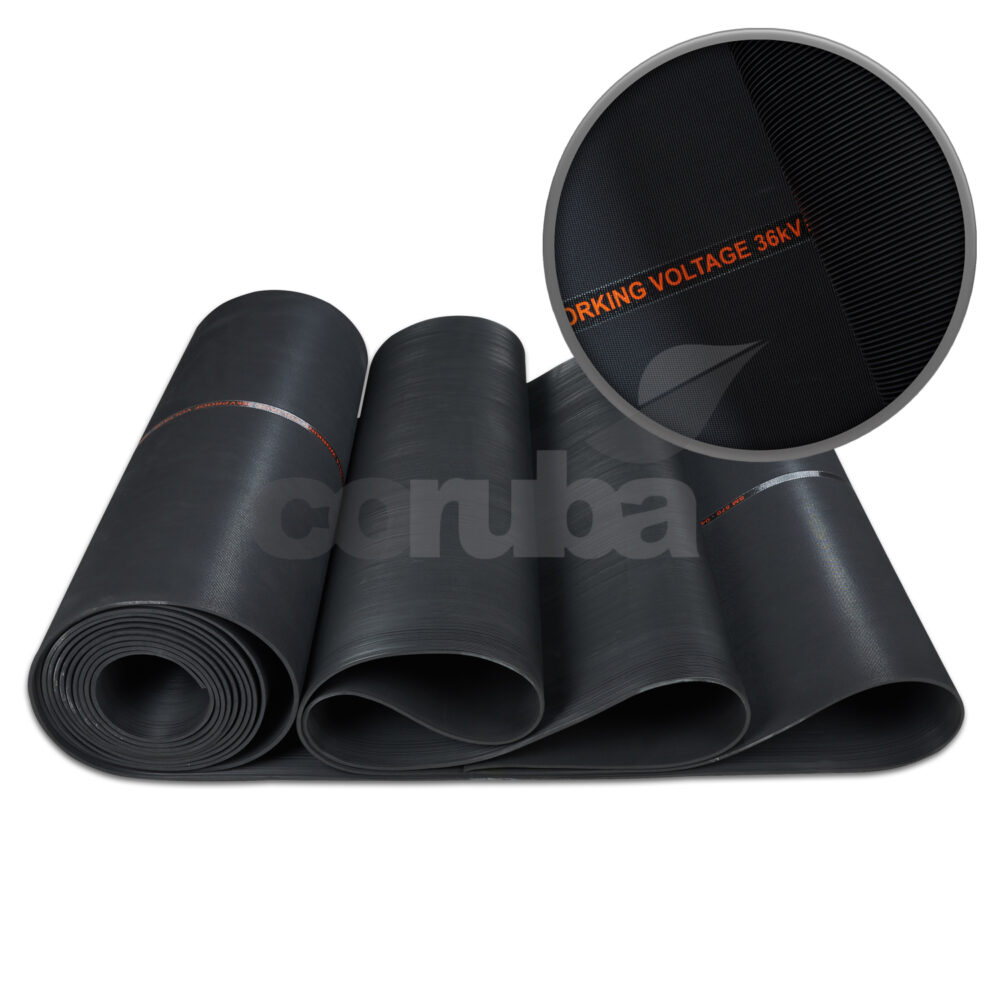 Fine Ribbed Black Rubber Matting
