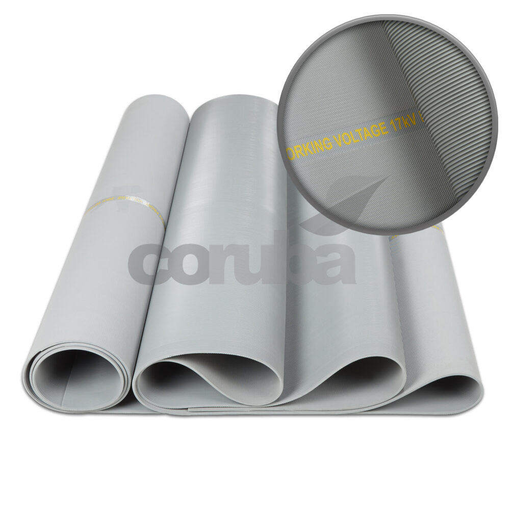 Fine Ribbed Grey Rubber Matting