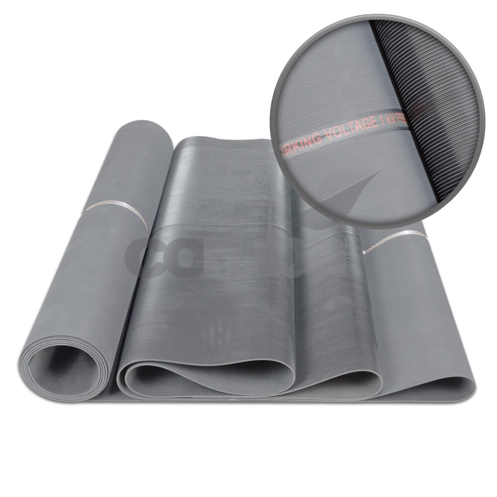 Fine Ribbed Grey Rubber Matting