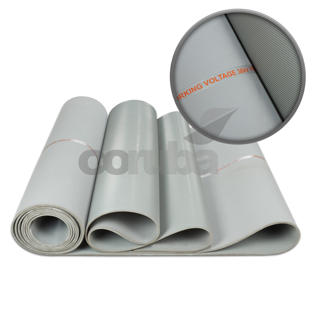 Fine Ribbed Grey Rubber Matting