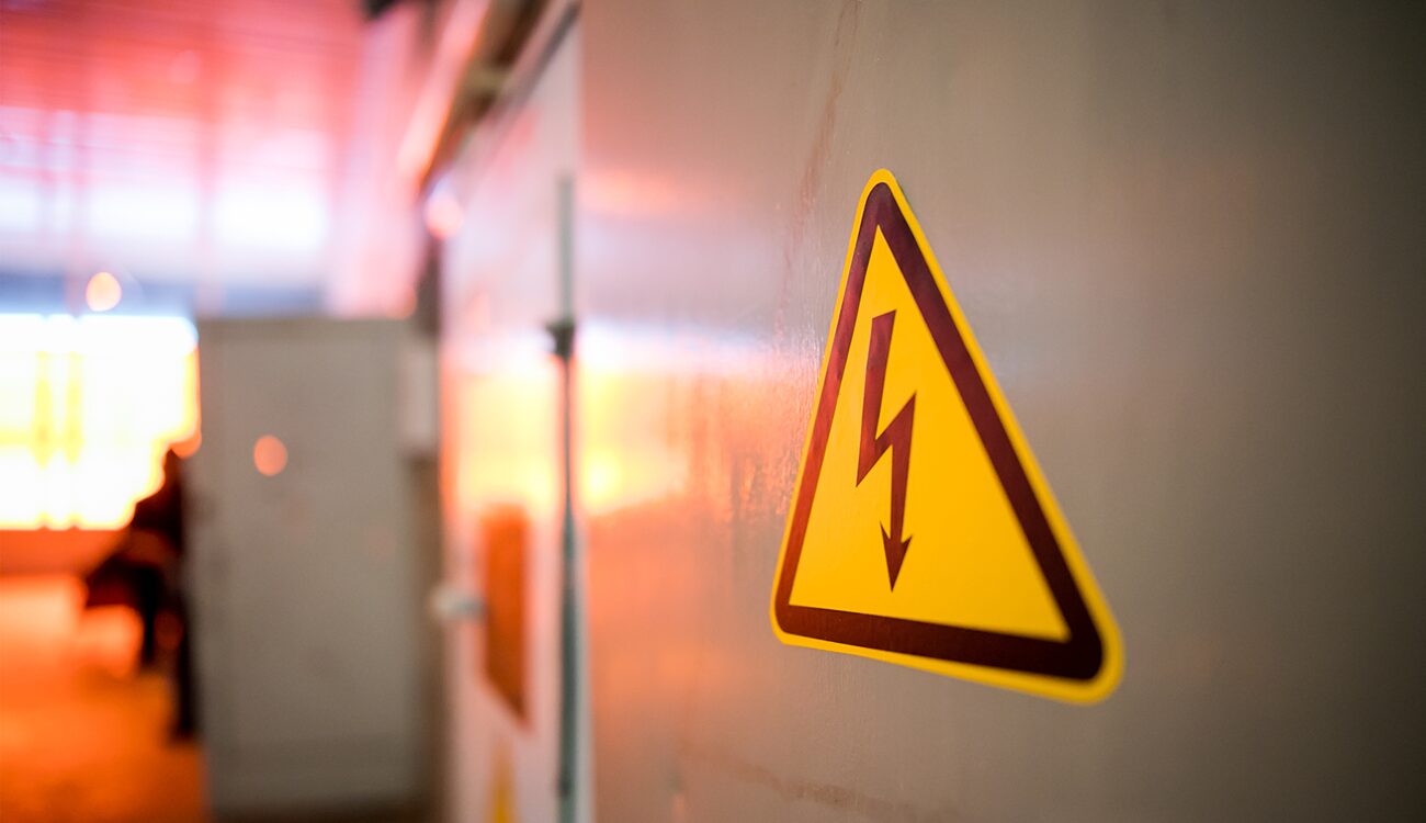 High voltage sign