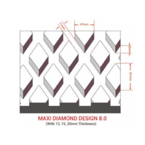 Rubber Drum Lagging Square Design 8.0