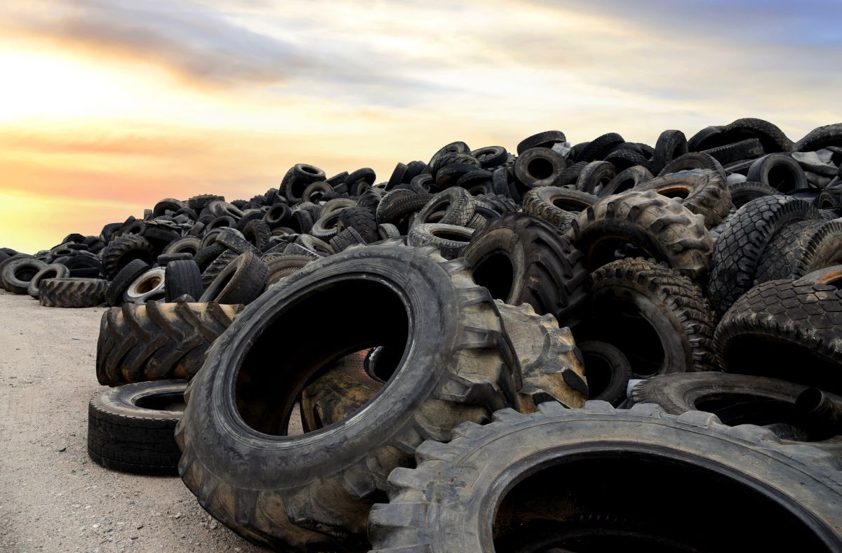 Rubber tyre recycling.