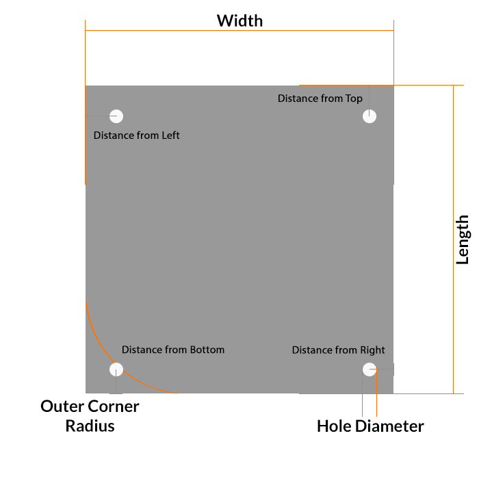 square gasket with holes diagram