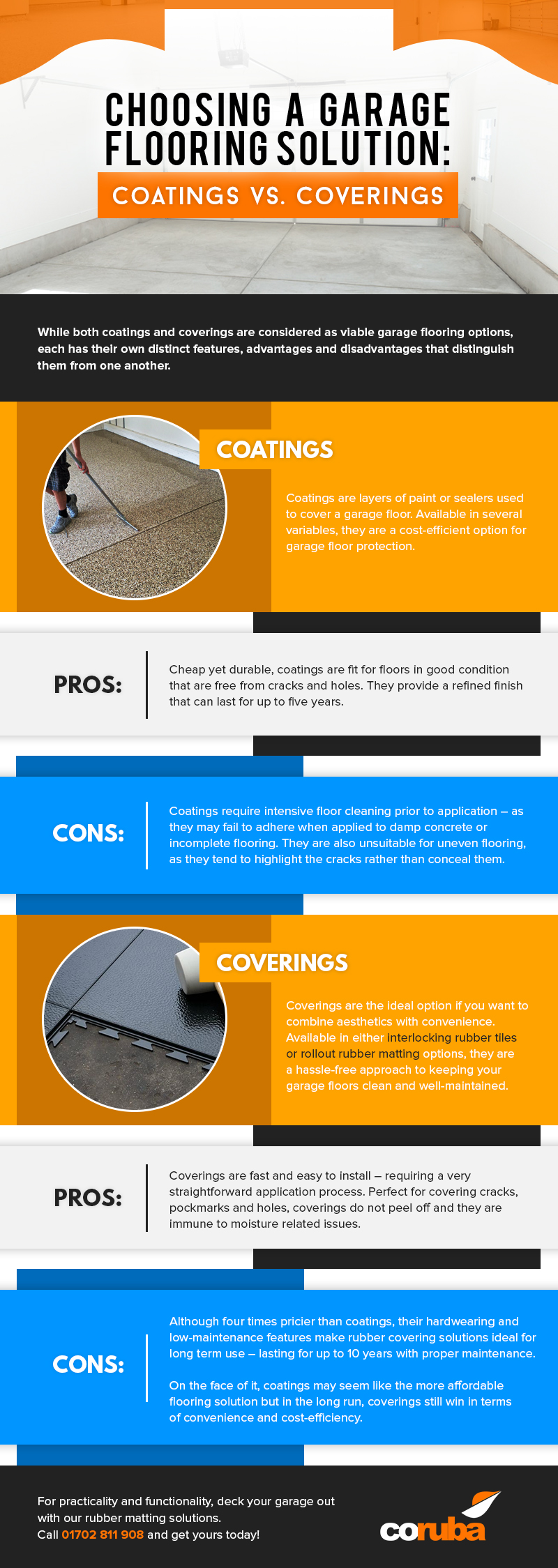 choosing a garage flooring solution infographic