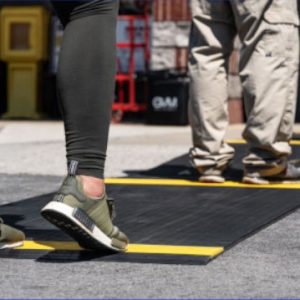 Open-Grid Diamond-Cut Pattern Social Distancing Walkway Mats