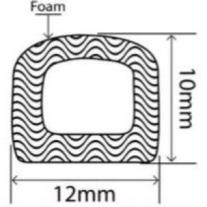 12mm x 10mm EPDM Sponge Profiles