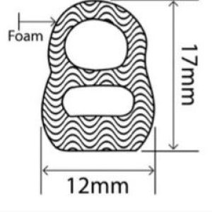 12mm x 17mm EPDM Sponge Profiles