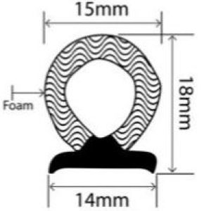 14mm x 18mm EPDM Sponge Profiles