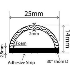 14mm x 20mm TPE Sponge Profiles