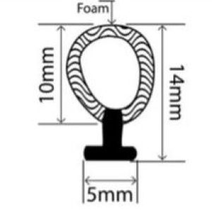 14mm x 5mm EPDM Sponge Profiles