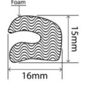 15mm x 16mm EPDM Sponge Profiles