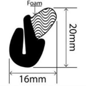 16mm x 20mm EPDM Sponge Profiles